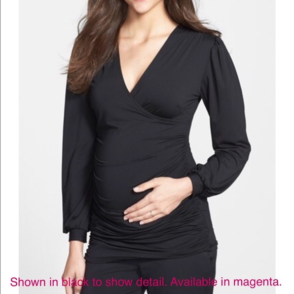 Eva Alexander ruched Maternity top blouse Size 10 - Picture 2 of 6
